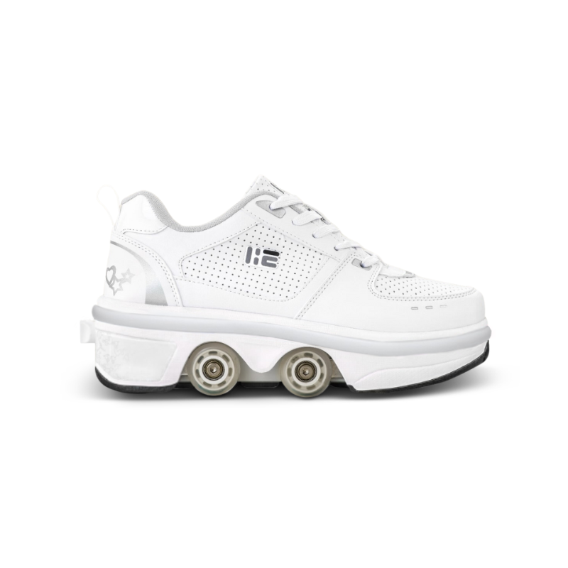white shoes with wheels