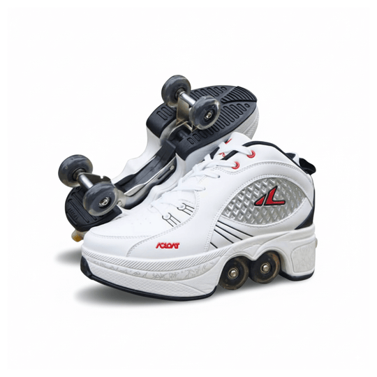 Kick Speed Matrix MID roller skate shoes with retractable wheels shown on white background, shoes with wheels for kids and adults