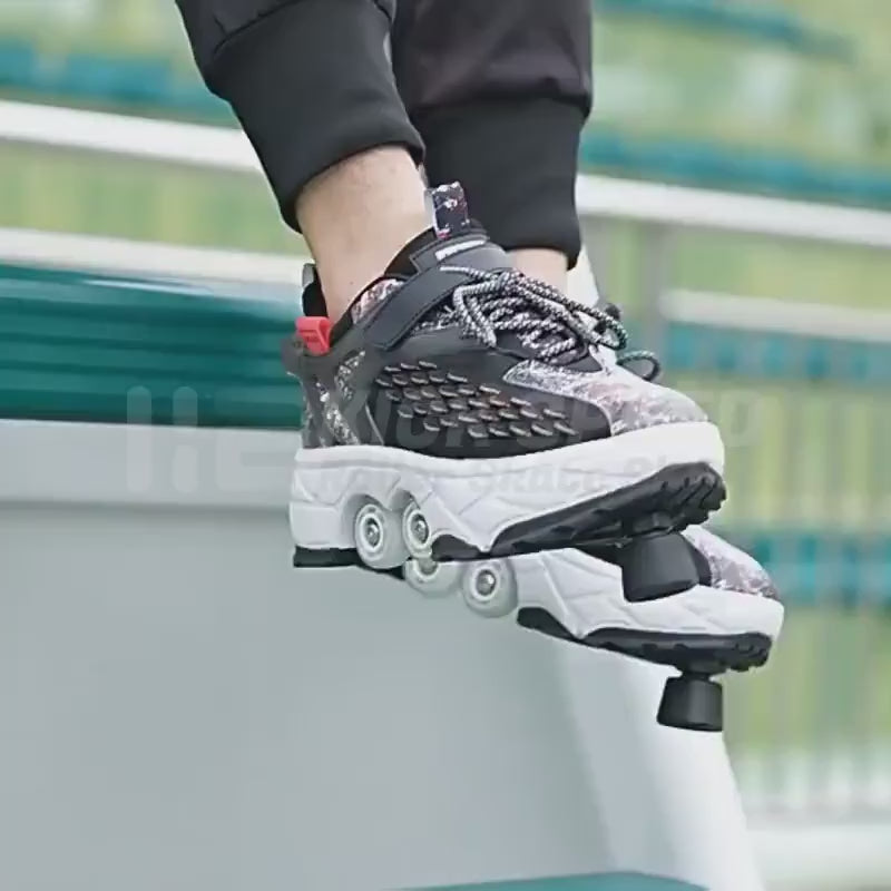 Kick Speed Fly Wheels Roller Skate Shoes LOW, product video showcasing shoes with wheels