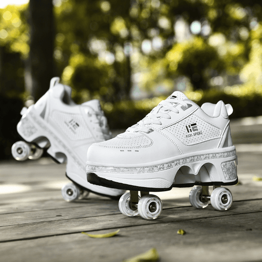 white roller skate shoes, Kick Speed low top sneakers in park