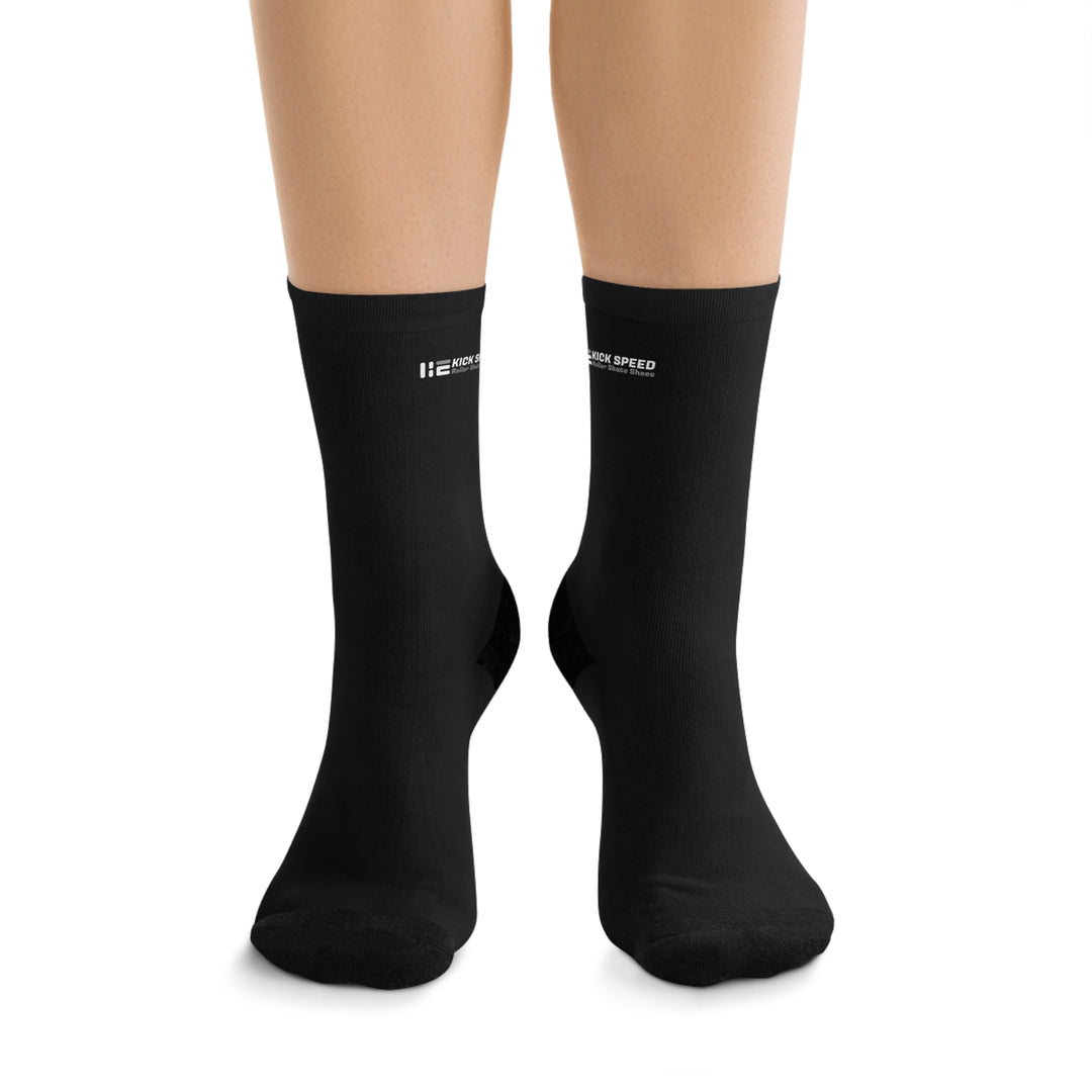 Kick Speed™ Logo Unisex Recycled Poly Socks Black