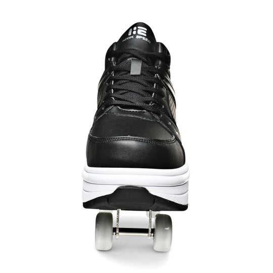 black sneakers with wheels for adults