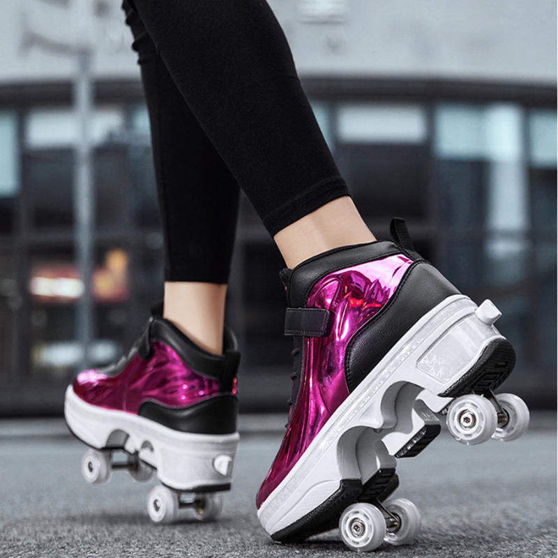 purple roller skate shoes