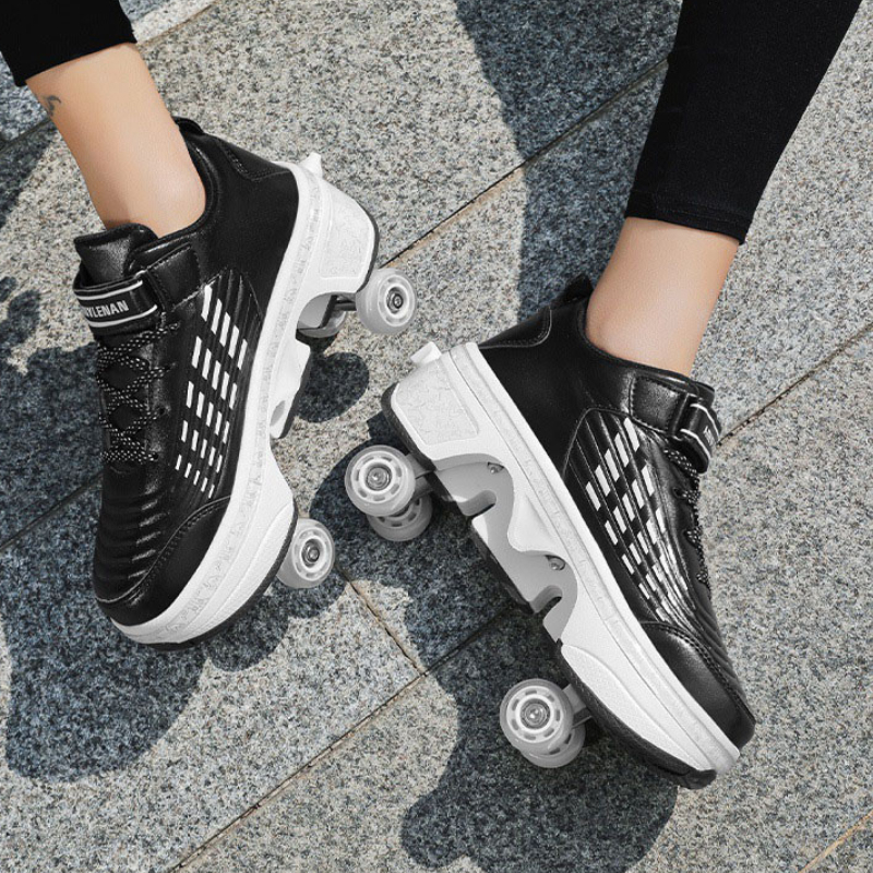 black shoes with wheels for adults
