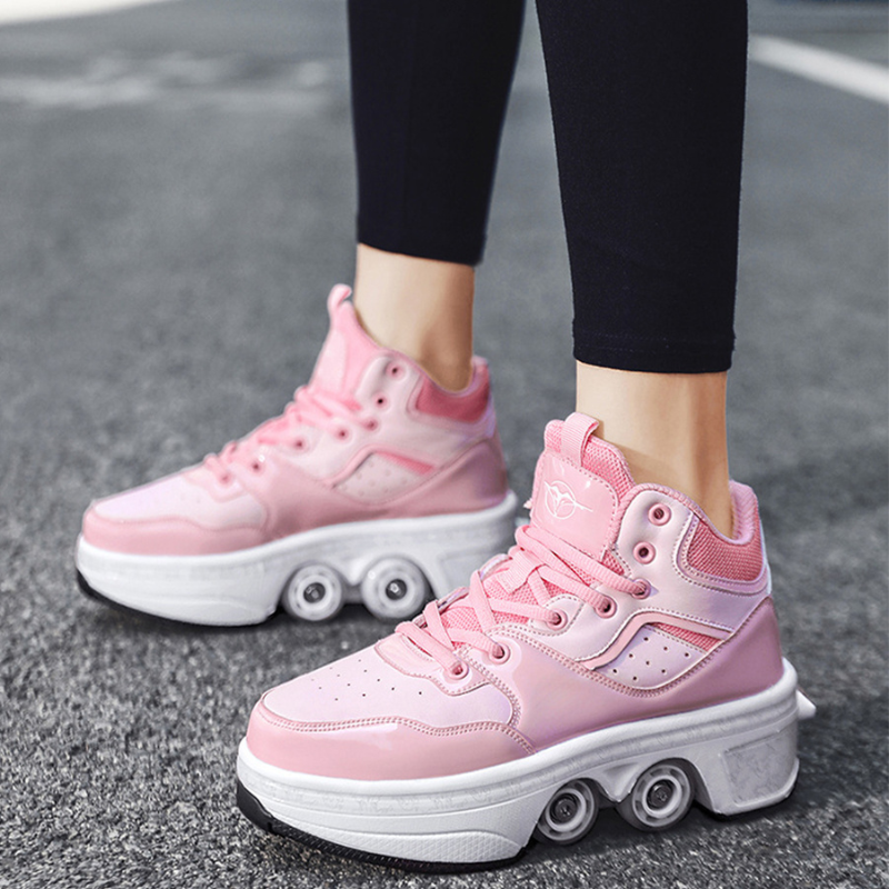pink roller shoes for kids
