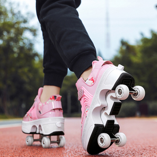 pink sneakers with wheels