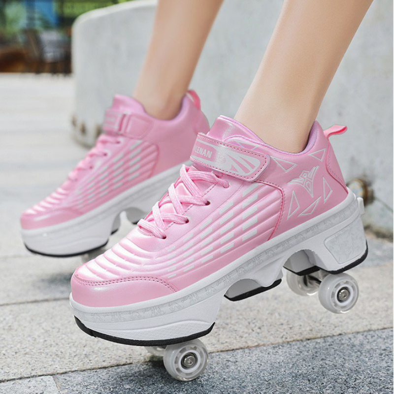 pink shoes with wheels for women