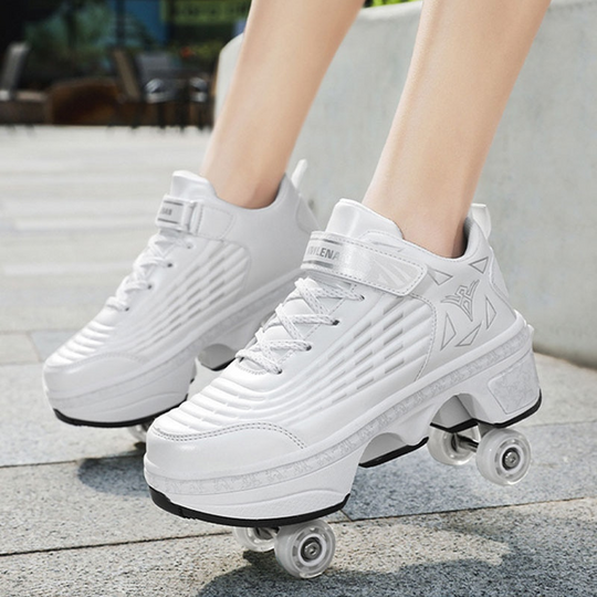 white shoes with wheels for women