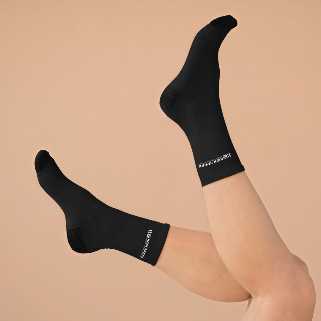 Kick Speed™ Logo Unisex Recycled Poly Socks Black