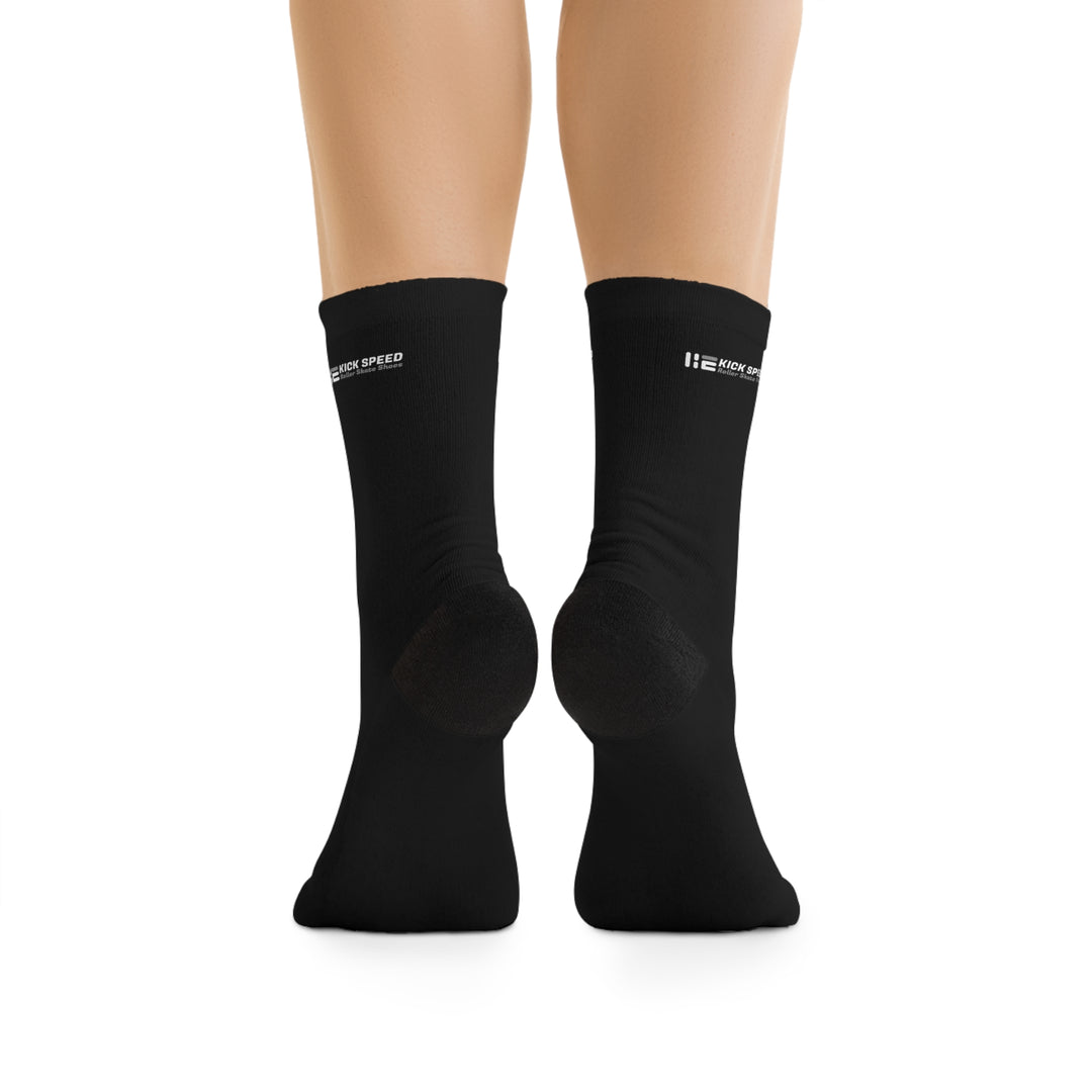 Kick Speed™ Logo Unisex Recycled Poly Socks Black