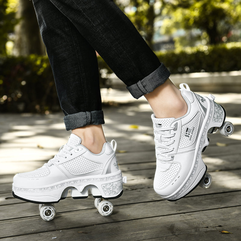 white shoes with wheels kick speed