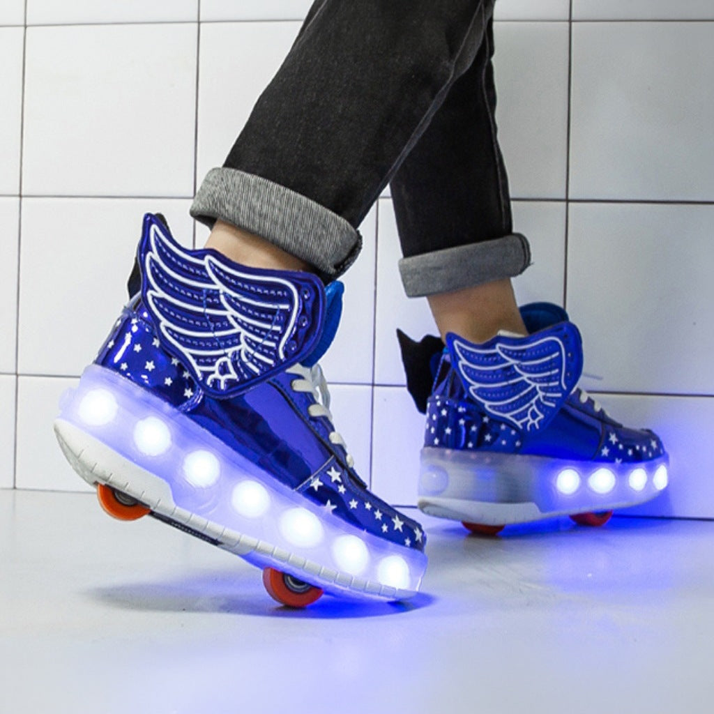 Kick Speed™ Air Pegasus MID Heel Wheel Roller Shoes / LED