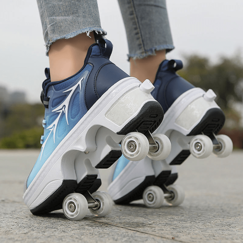 Kick Speed Galaxy LOW roller skate shoes for adults in blue with Twist Lock adjustment system