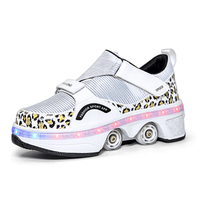 Kick Speed™ Leopard LOW Roller Skate Shoes / NEW LED