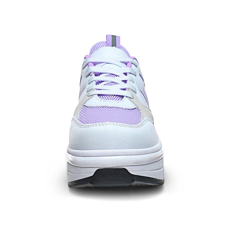 shoes with retractable wheels front view white background