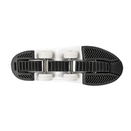 sole and wheel mechanism of LED Kick Speed roller skate shoes durable design for everyday use, bottom view