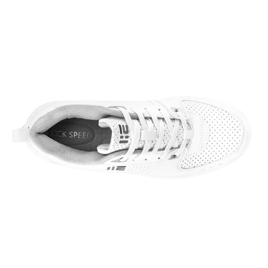 top view of white LED roller skate shoes breathable design for all day comfort