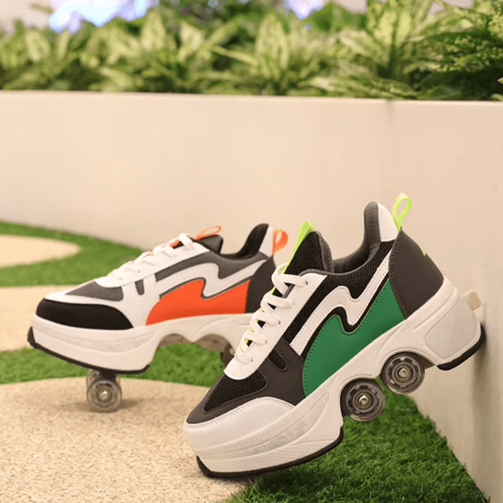 Sneakers with wheels for kids and adults