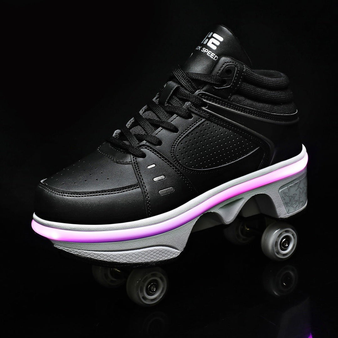 led kick shoes with wheels