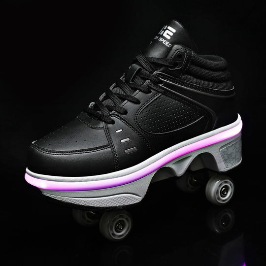 led kick shoes with wheels
