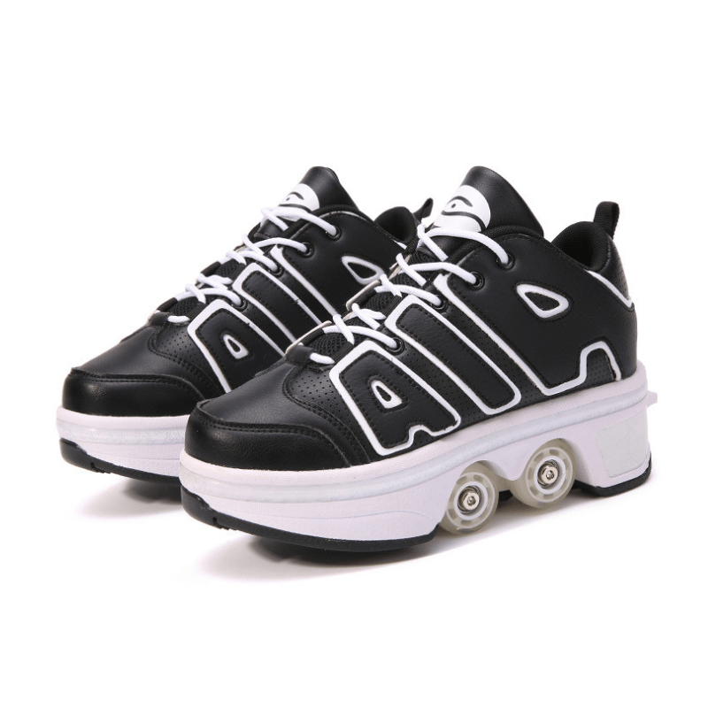 black Kick Speed Tempo MID shoes with wheels side view