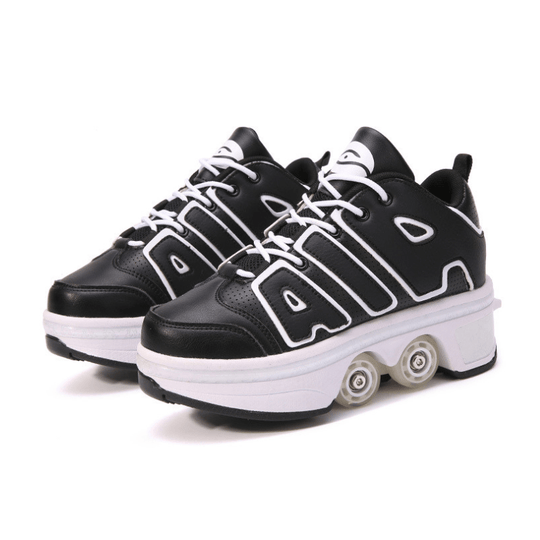 black Kick Speed Tempo MID shoes with wheels side view
